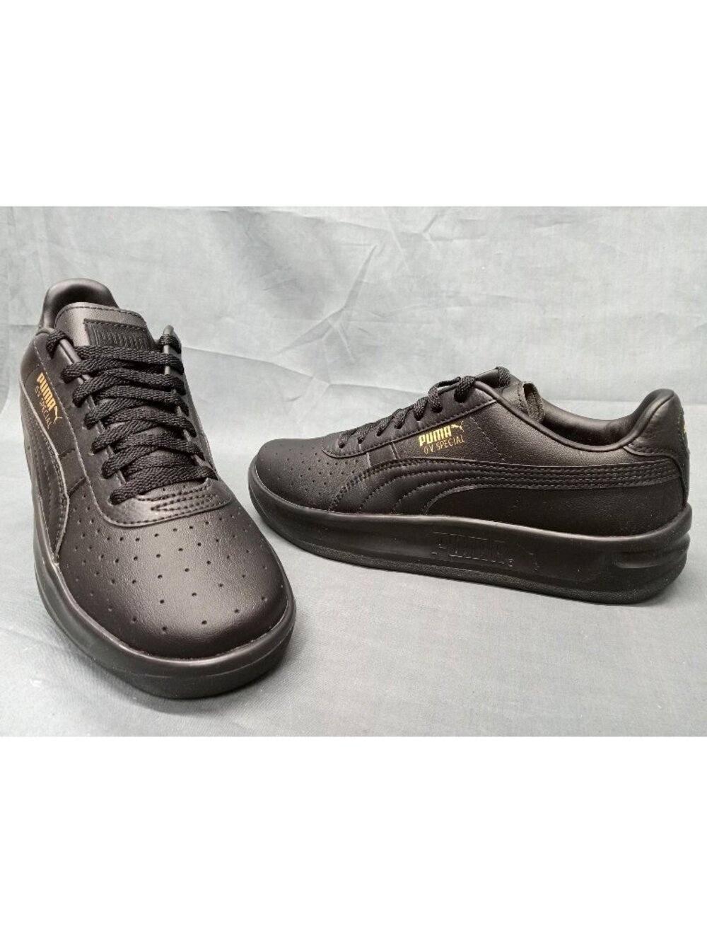 Puma GV Special Jr (GS) Sneaker Leather Black Team Gold Boys Size 5.5 NEW NO BOX